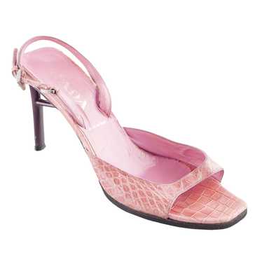 Miu Miu × Prada × Vintage Prada Python Pink Sanda… - image 1