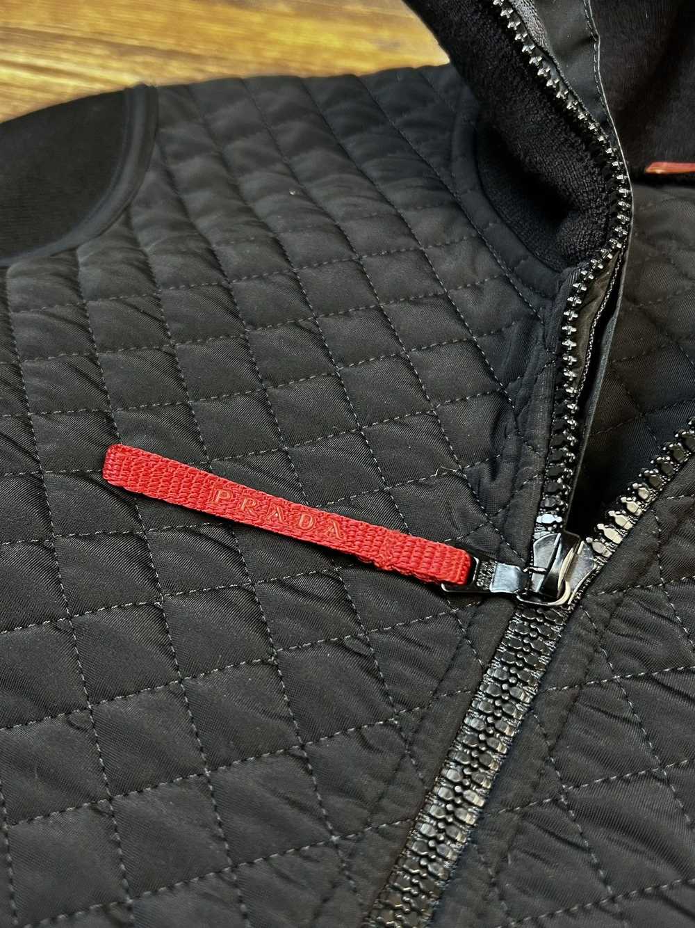 Prada × Vintage Prada Red Tab Guilted Wool Nylon … - image 7