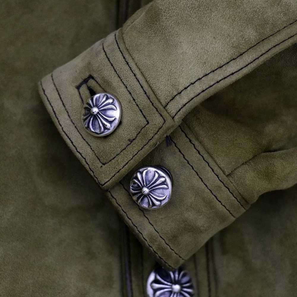 Chrome Hearts Chrome Hearts Cross Button Suede Ja… - image 10