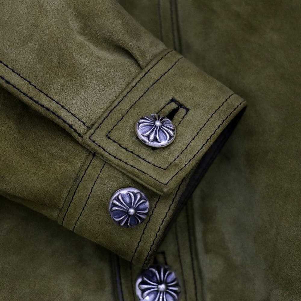 Chrome Hearts Chrome Hearts Cross Button Suede Ja… - image 11