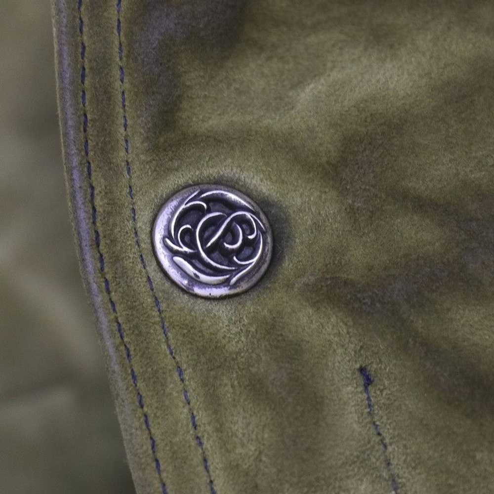 Chrome Hearts Chrome Hearts Cross Button Suede Ja… - image 5