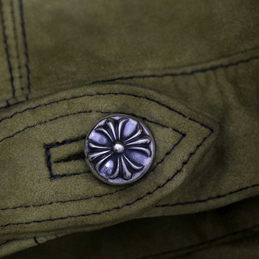 Chrome Hearts Chrome Hearts Cross Button Suede Ja… - image 8