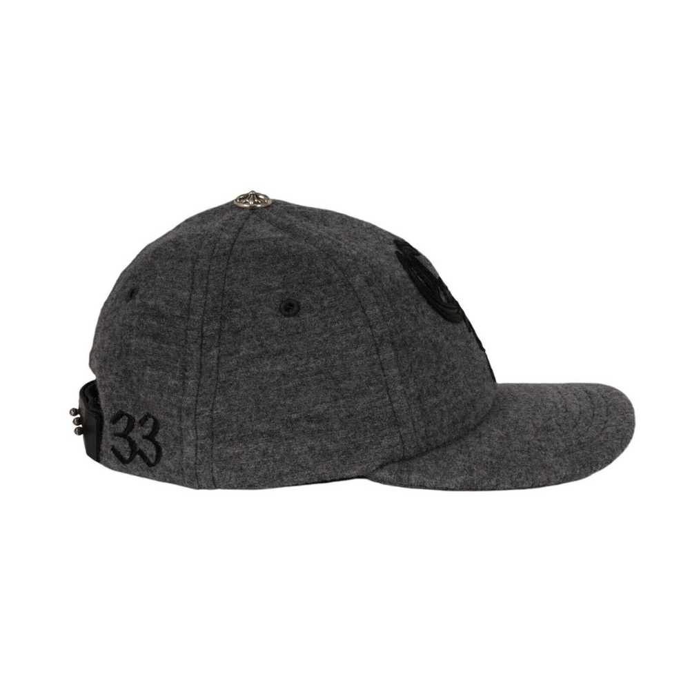 Chrome Hearts Six Panel CH Leather Logo Wool Cap … - image 3