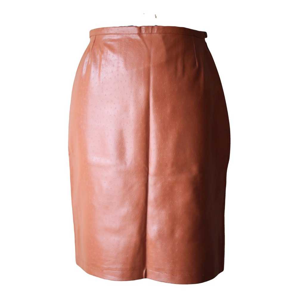 Non Signé / Unsigned Leather mini skirt - image 1