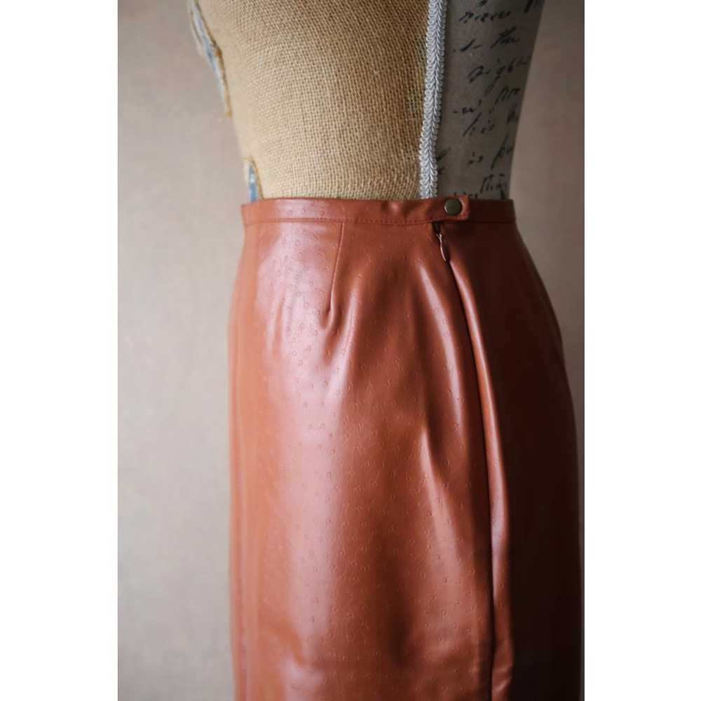 Non Signé / Unsigned Leather mini skirt - image 3