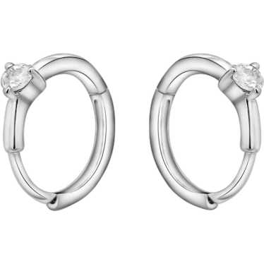 Natural Diamond 14K Huggie Hoop Earrings Multi Ear