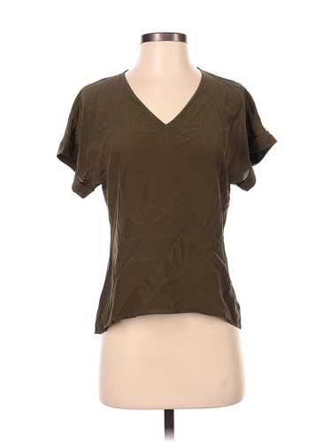 Lavender Brown Women Brown Short Sleeve Blouse XS