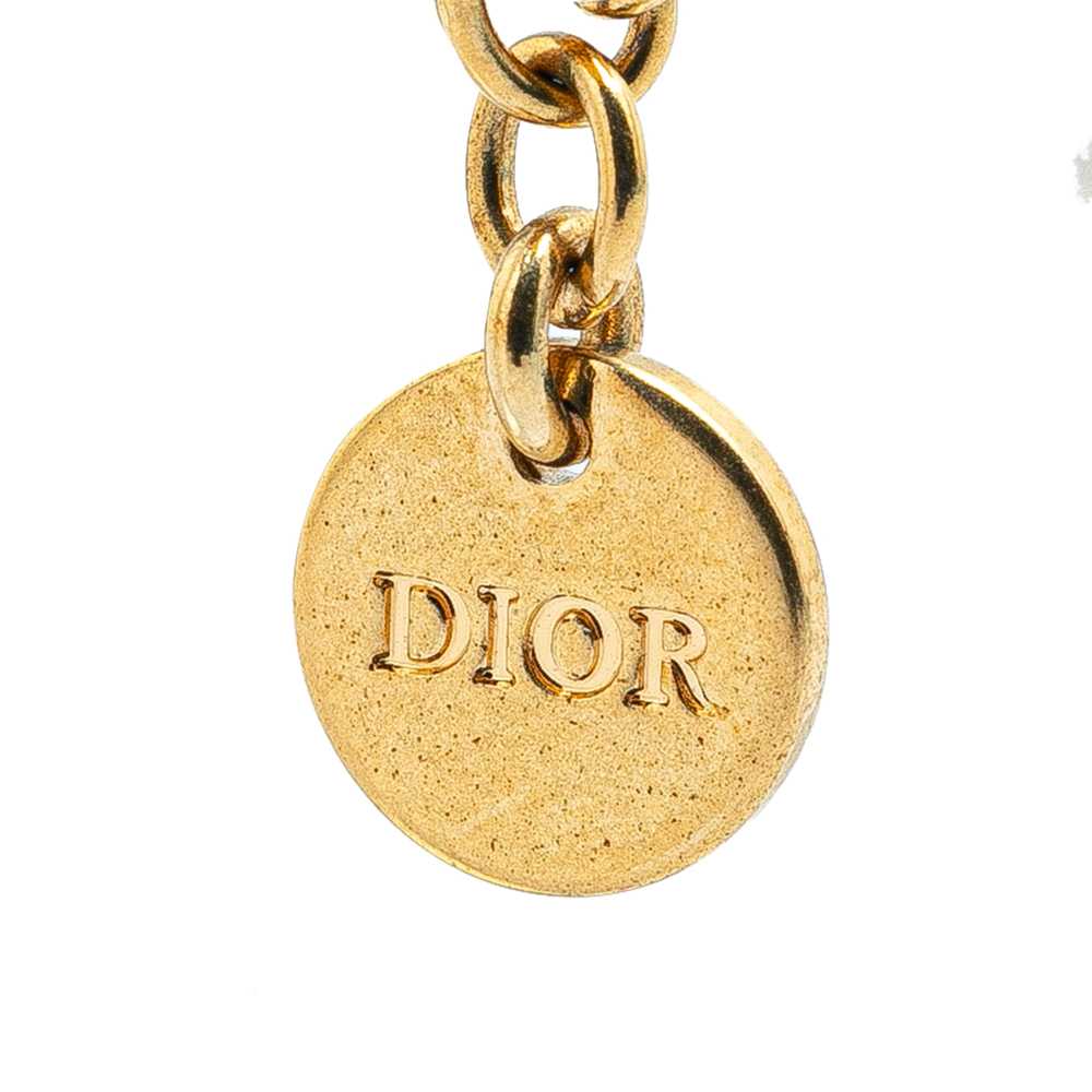 Gold Dior Gold Plated Faux Pearl CD Logo Charm Br… - image 5