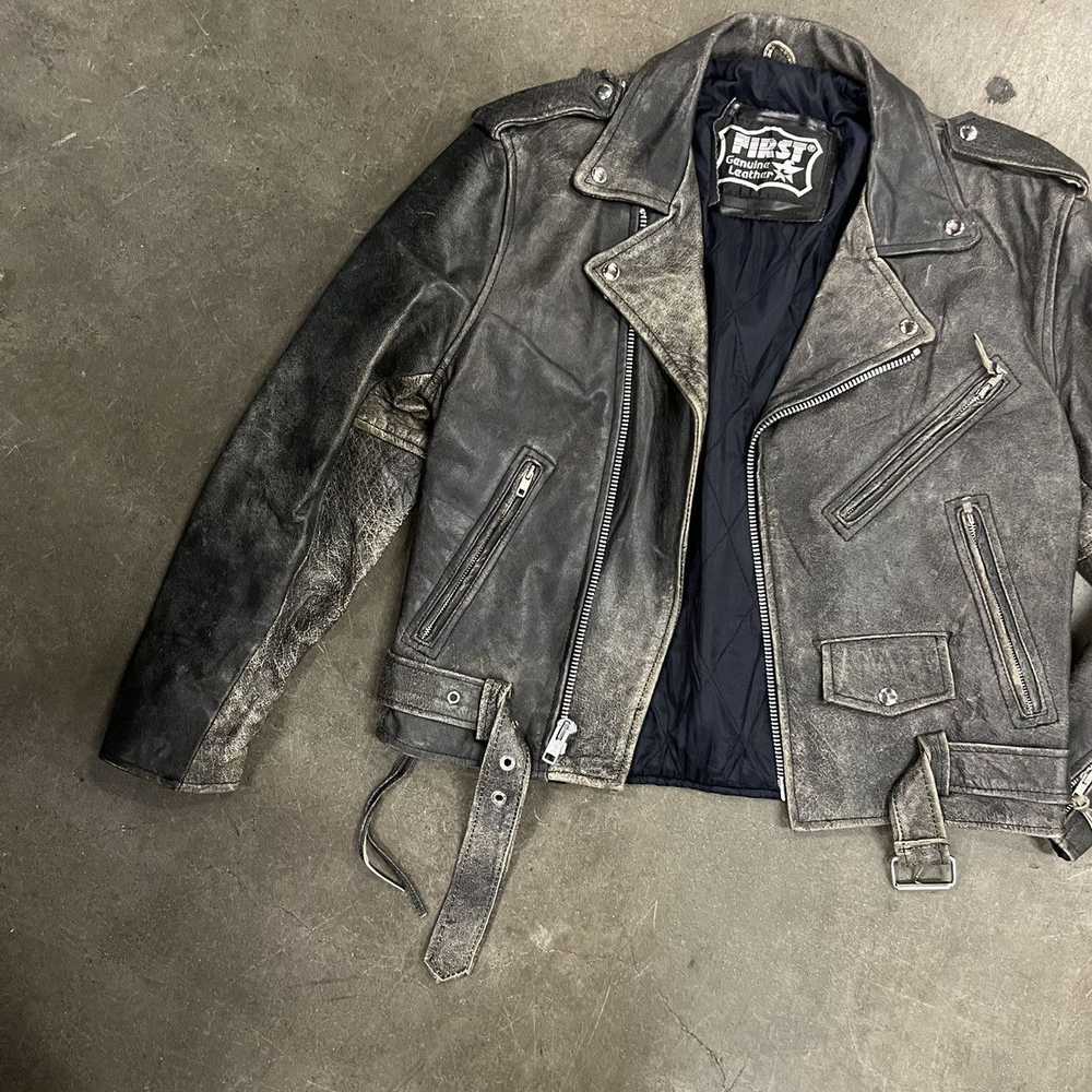 Leather Jacket × Streetwear × Vintage Vintage lea… - image 2