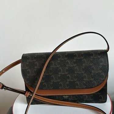 Celine Wallet On Strap In Triomphe Canvas And Smo… - image 1