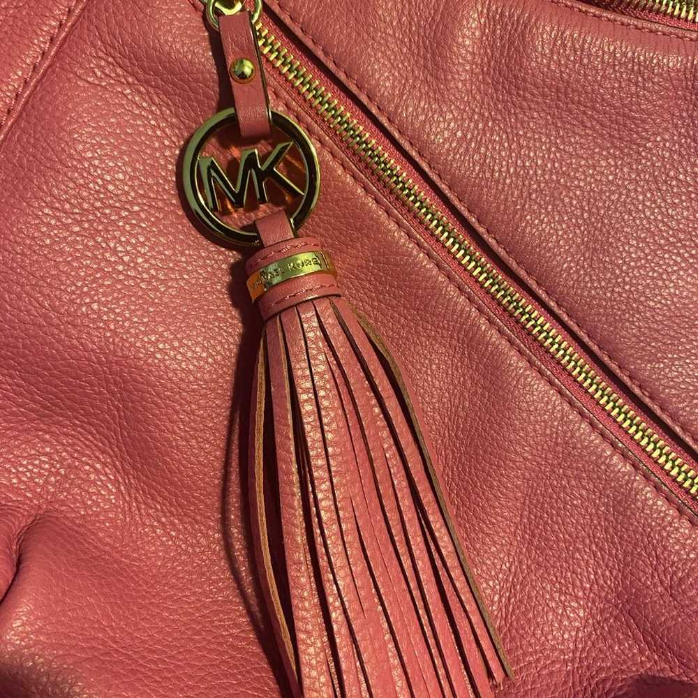 Michael Kors pink pebbled leather tassel charm ho… - image 4