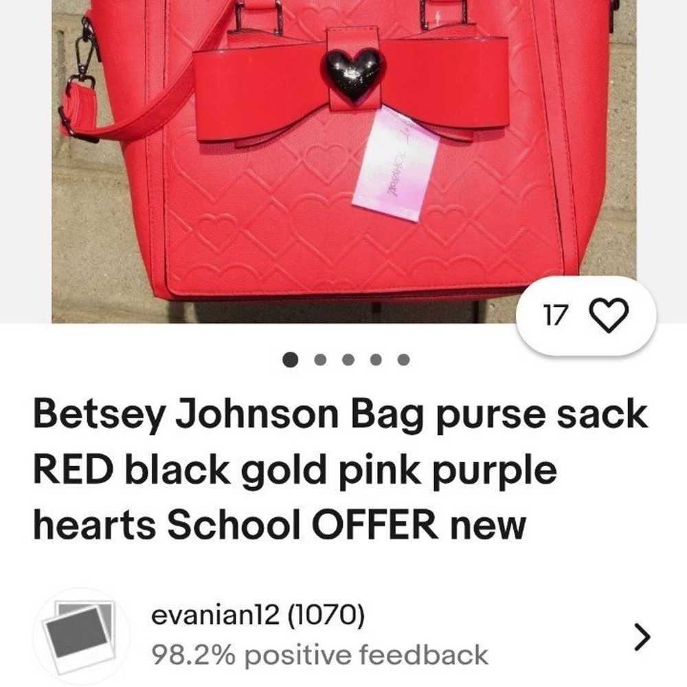 Betsey Johnson large purse sack crossbody - image 7