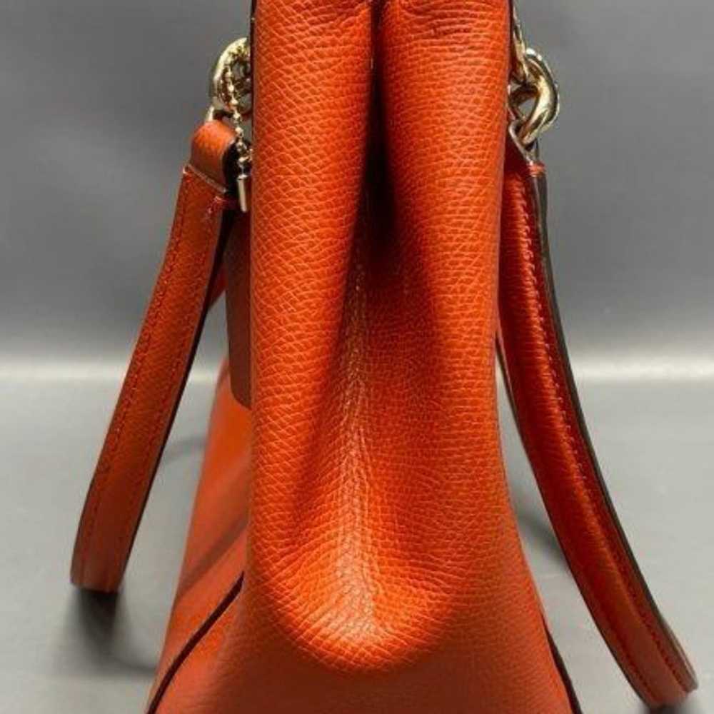 Coach Orange Leather Handbag - image 2