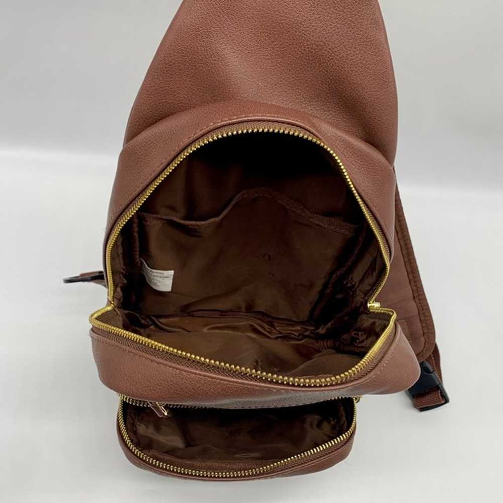 Unbranded Brown Multi Pocket Sling Backpack - image 11