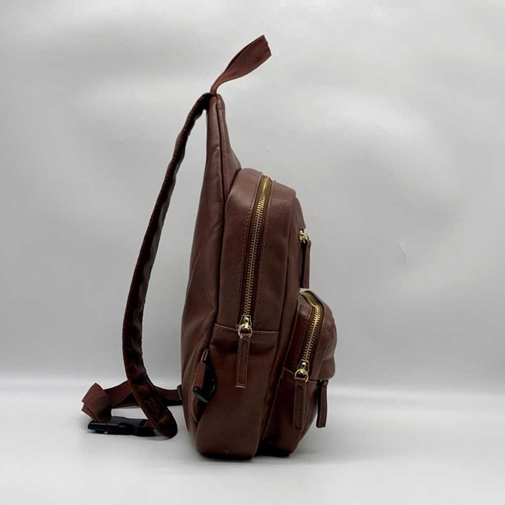 Unbranded Brown Multi Pocket Sling Backpack - image 4