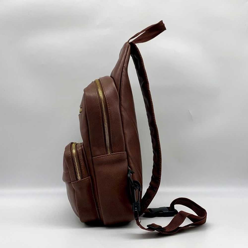 Unbranded Brown Multi Pocket Sling Backpack - image 5