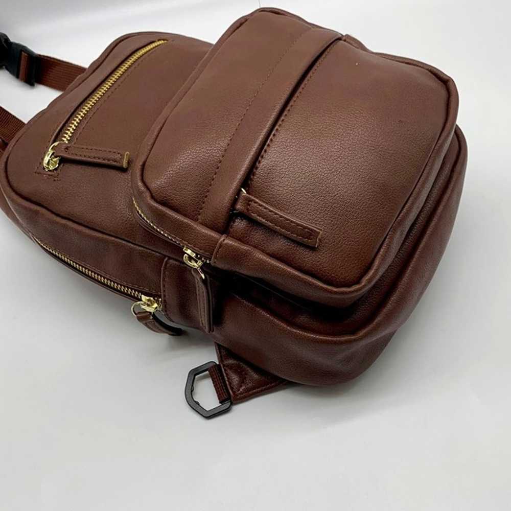 Unbranded Brown Multi Pocket Sling Backpack - image 7