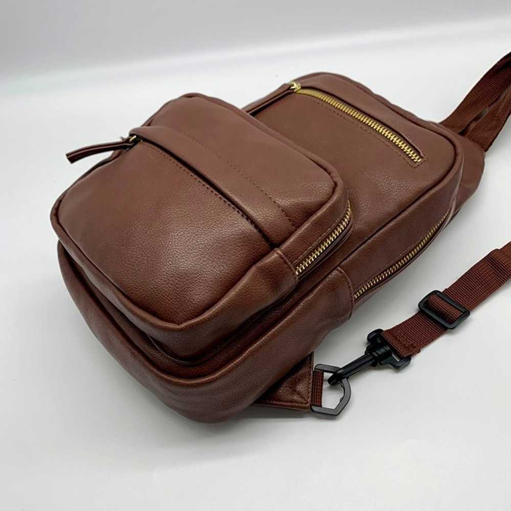 Unbranded Brown Multi Pocket Sling Backpack - image 8