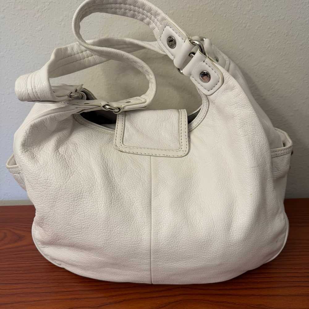 Marc by Marc Jacobs White Leather Handbag w/Flap … - image 6