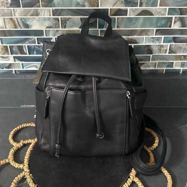 St Johns Bay Mini Black Leather Backpack/Shoulder 