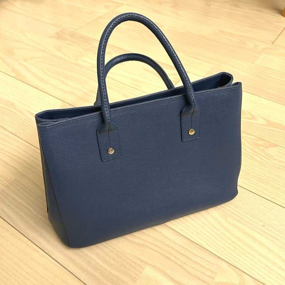 FURLA Tote Bag A4 Handbag Commuter Bag Blue Furla - image 5