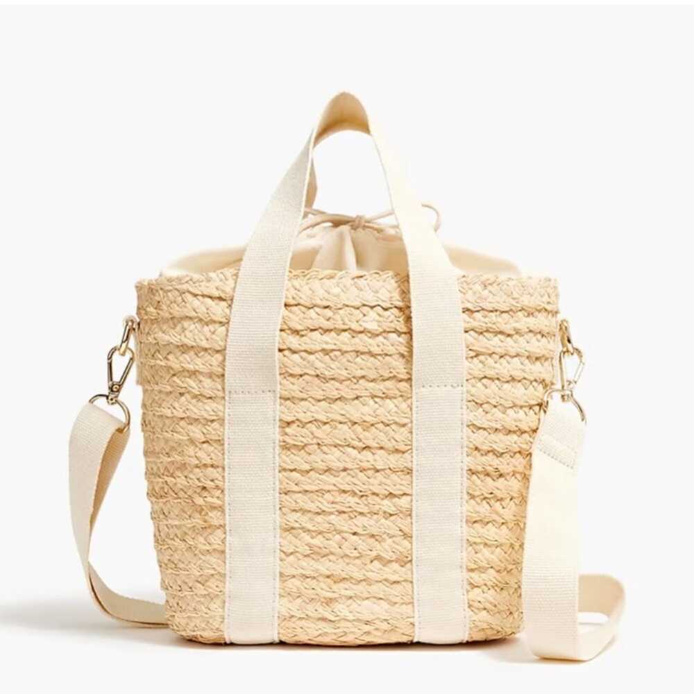 J. Crew Raffia Mini Crossbody Tote in like new co… - image 1