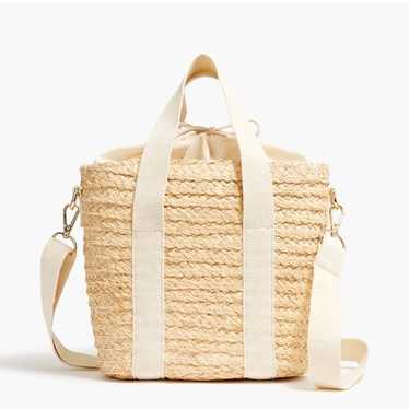 J. Crew Raffia Mini Crossbody Tote in like new co… - image 1