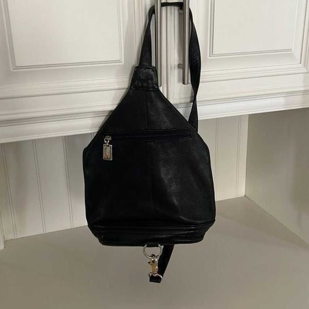 Tignanelo Black Leather Sling Bag - image 1