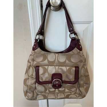 Coach canvas purse handbag tan - image 1