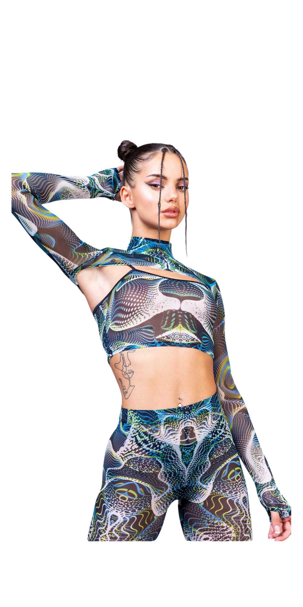 Freedom Rave Wear Vapor trance mesh 2 piece shrug… - image 1