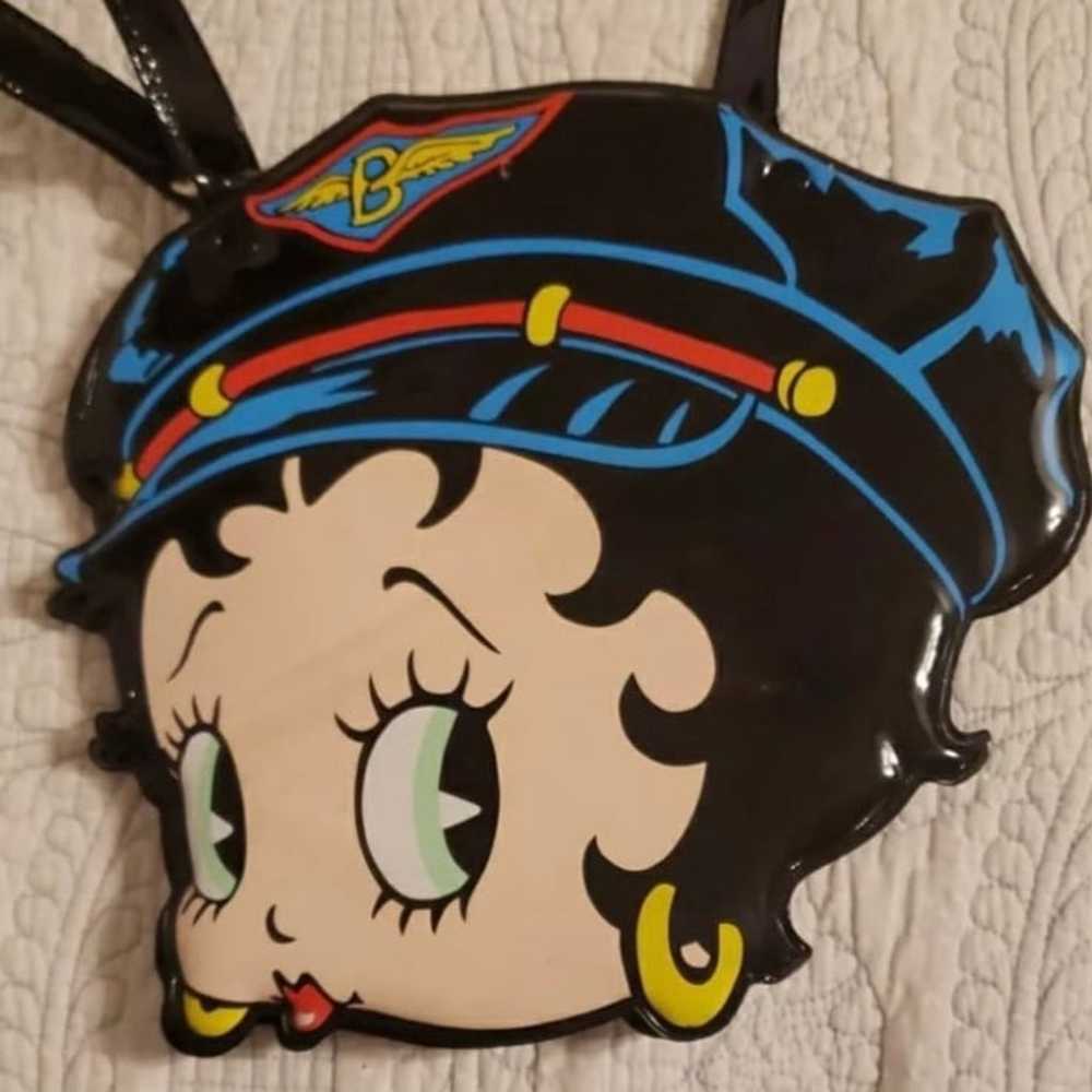 Vintage Betty Boop Biker 1999 Vinyl Face Purse-RA… - image 1