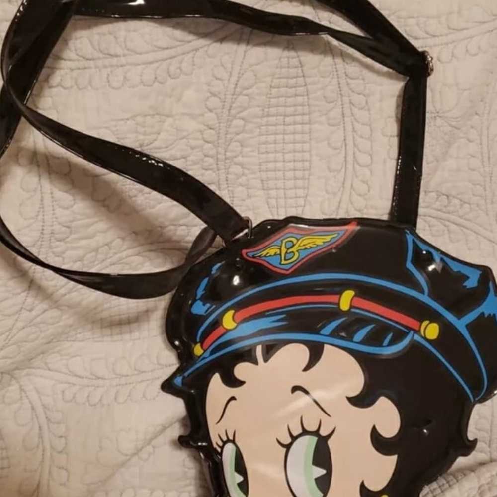 Vintage Betty Boop Biker 1999 Vinyl Face Purse-RA… - image 2