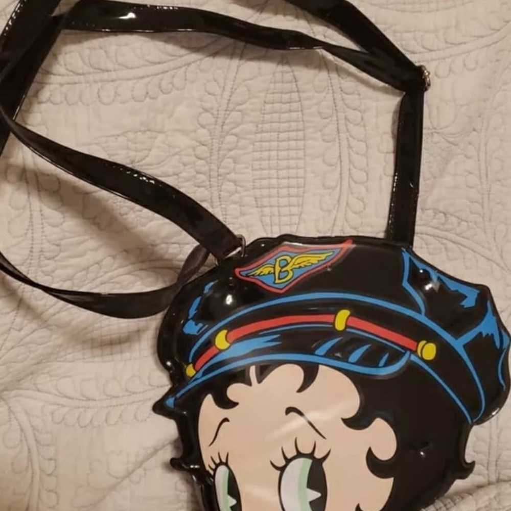 Vintage Betty Boop Biker 1999 Vinyl Face Purse-RA… - image 4