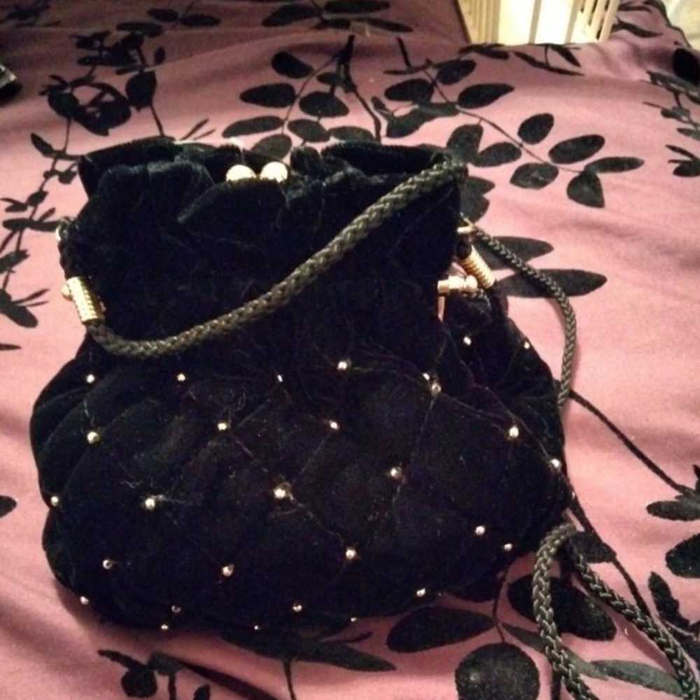 Black Velvet Shoulder Purse - image 2