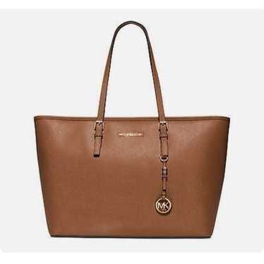 MICHAEL KORS Jet Set Large Brown Saffiano Leather 