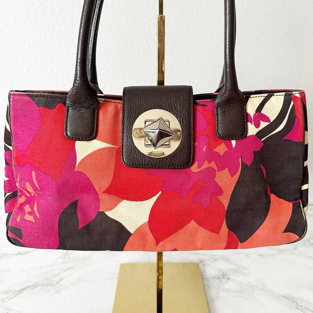 Kate Spade Avignon Floral Pattern Black Leather S… - image 2