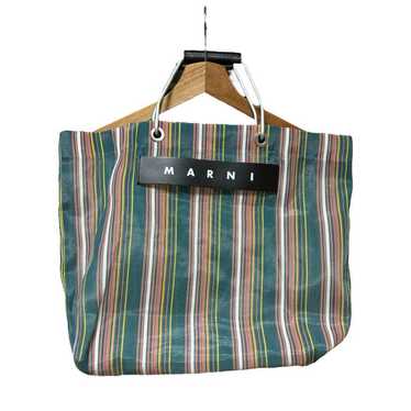 MARNI MARKET flower cafe Striped Tote Green