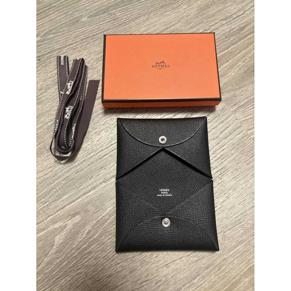 Hermès Calvi leather card wallet - image 2