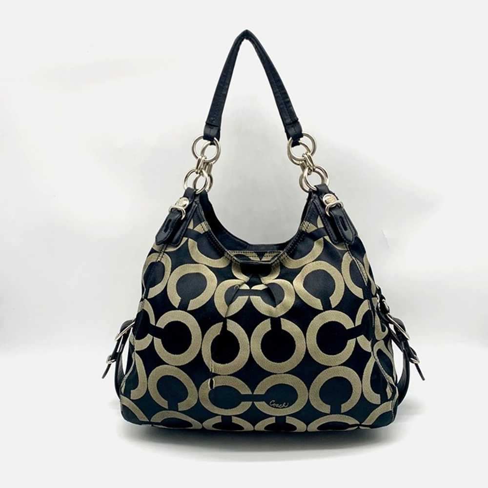 Coach Black Signature Canvas Maggie Madison Hobo … - image 2