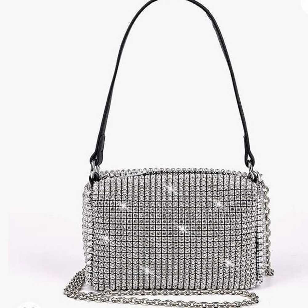 NEW Bling Crystals Clutch Crossbody Bag - image 3