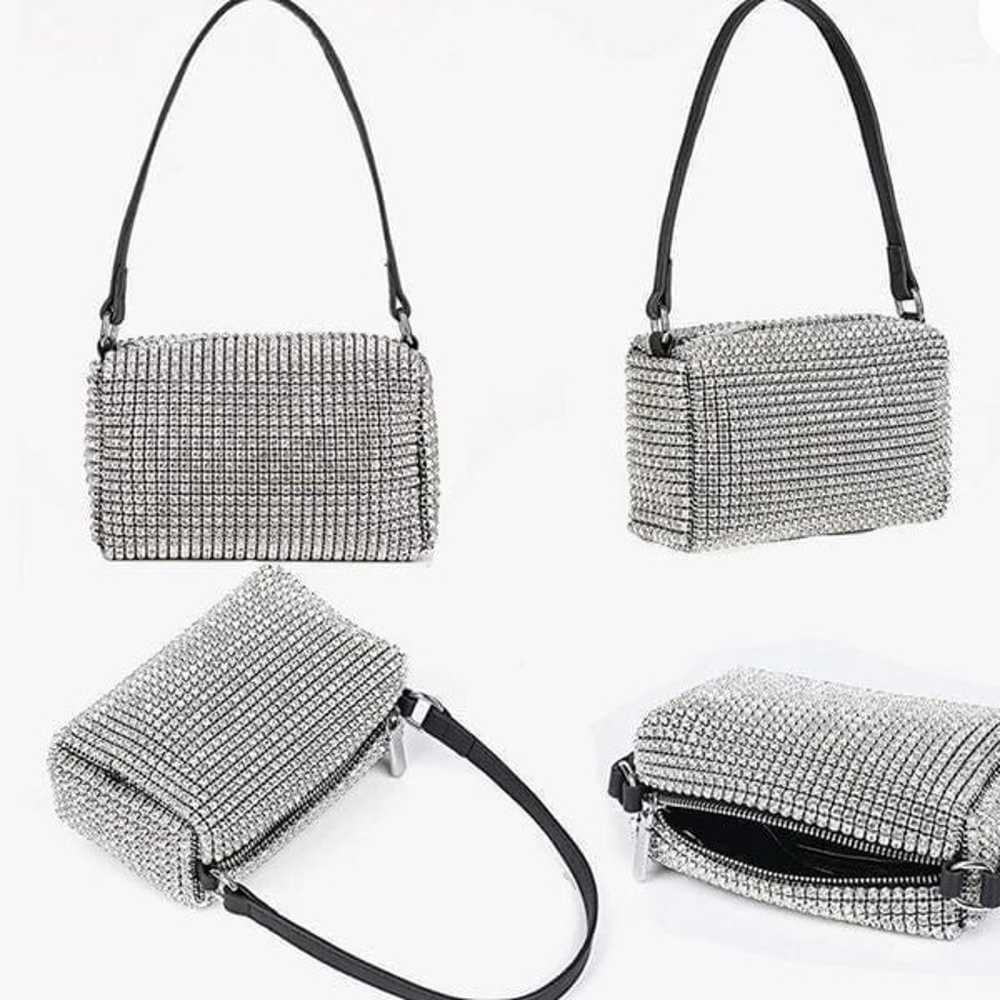 NEW Bling Crystals Clutch Crossbody Bag - image 5