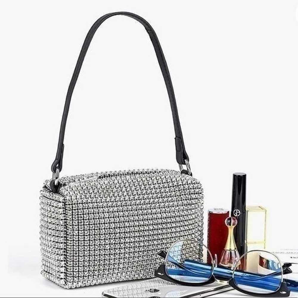 NEW Bling Crystals Clutch Crossbody Bag - image 6