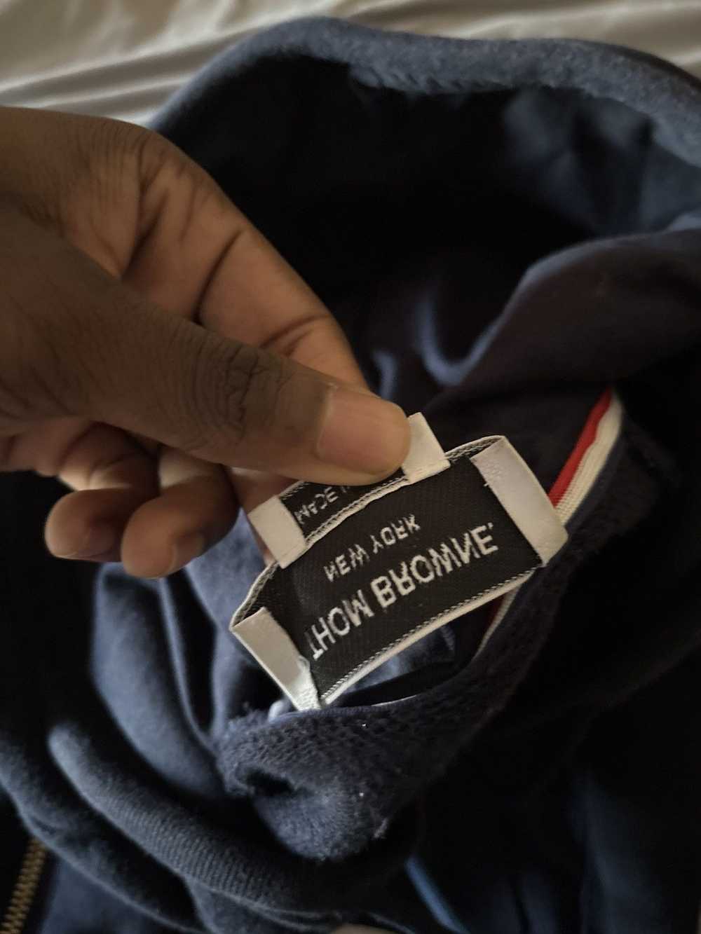 Thom Browne Thom browne 4 bar zip-up hoodie - image 5