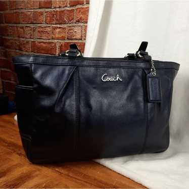 Coach Genuine Leather Navy Blue Shoulder Bag