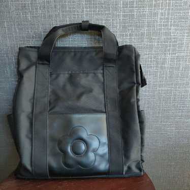 MARY QUANT Backpack 2-way Large Capacity Black Ny… - image 1