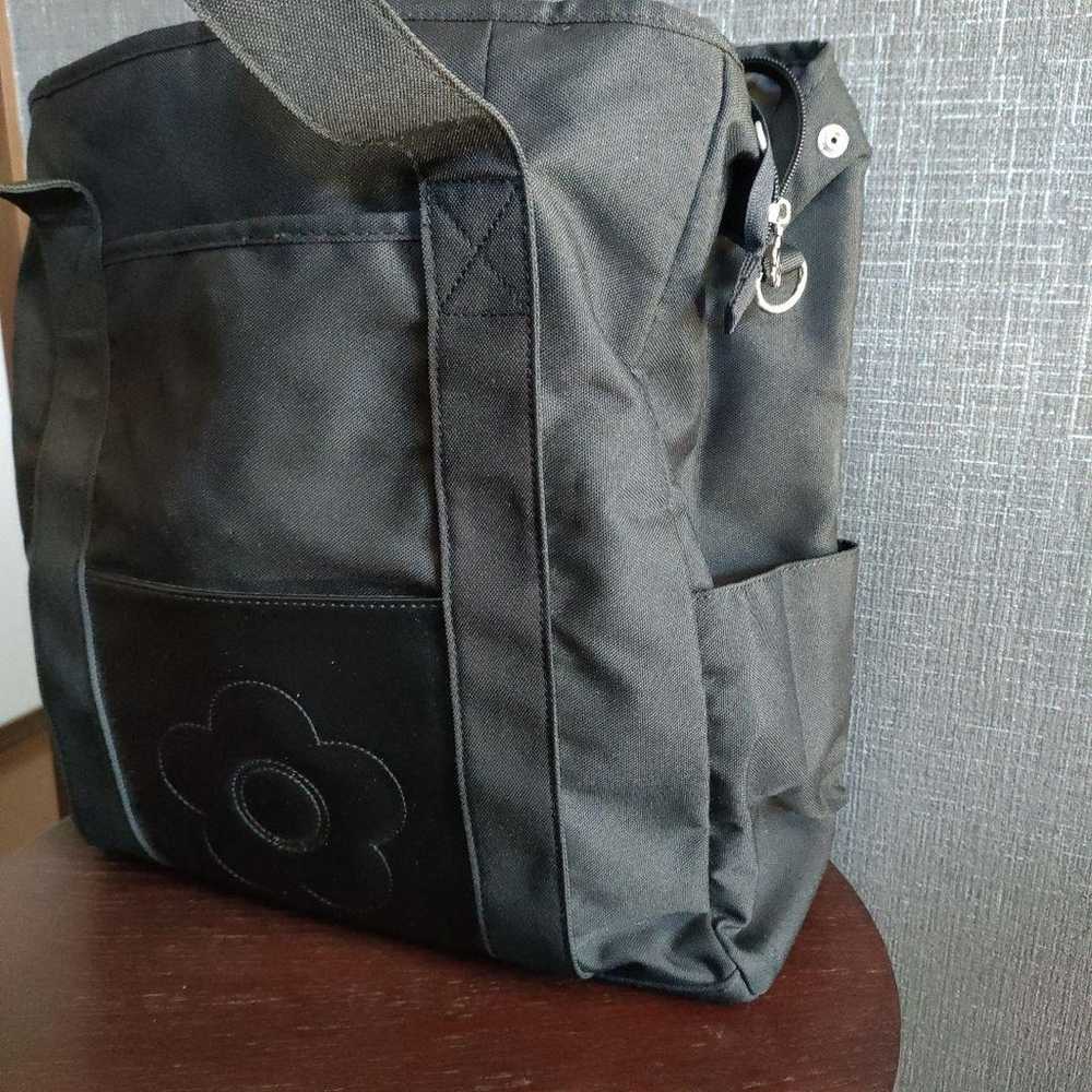 MARY QUANT Backpack 2-way Large Capacity Black Ny… - image 5