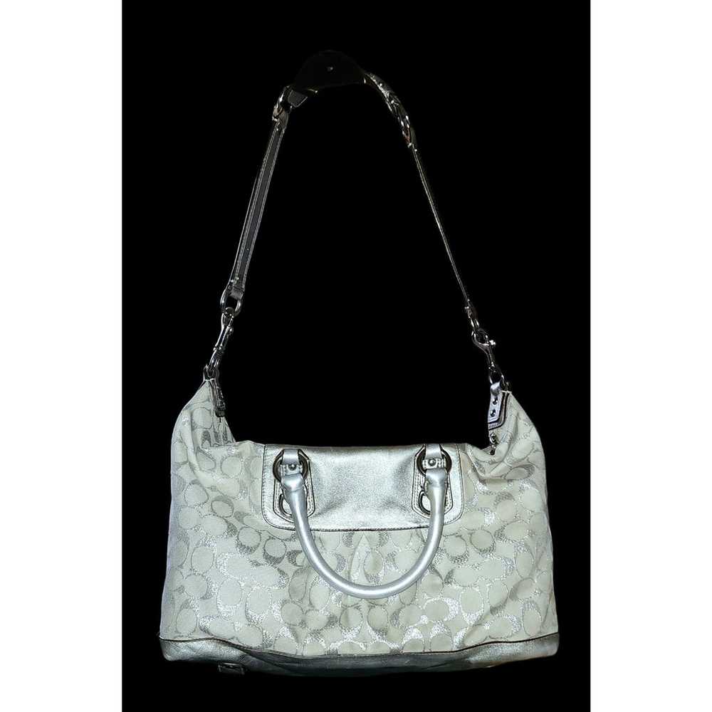 Coach Ashley Leather Satchel White Silver Convert… - image 2