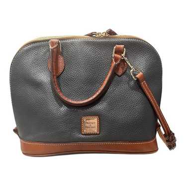 Dooney & Bourke Zip Zip Satchel selling - Chocolate Brown Suede & British Tan Trim