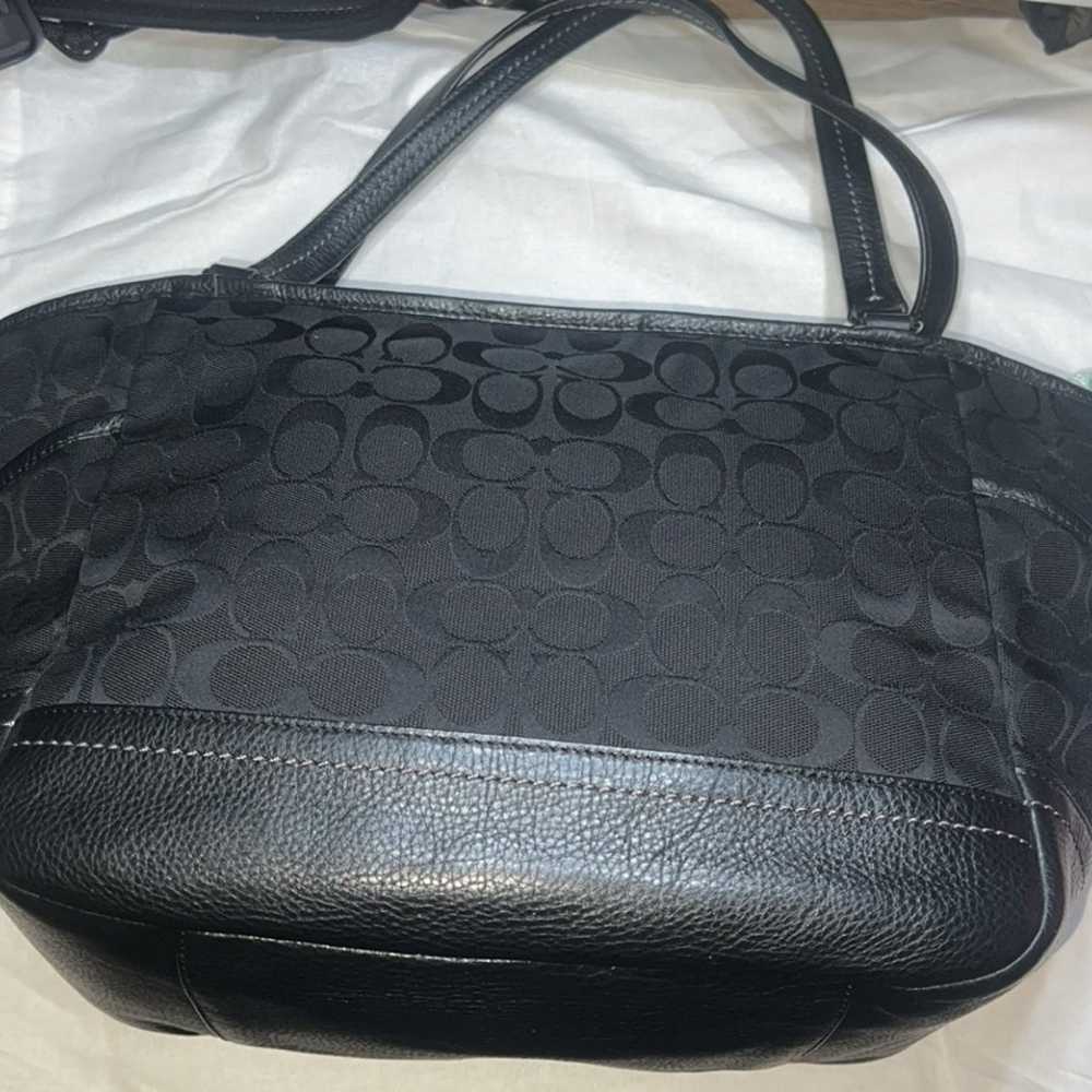 Coach Signature Park Carrie Black Tote - image 2