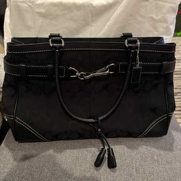 Coach Black Signature Logo Tote Bag